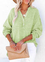 Women's Fashion Loose Casual Solid Color Pleated Sweater