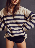 Autumn And Winter New Women's Retro Pattern Leisure Pullover Zipper Sweater