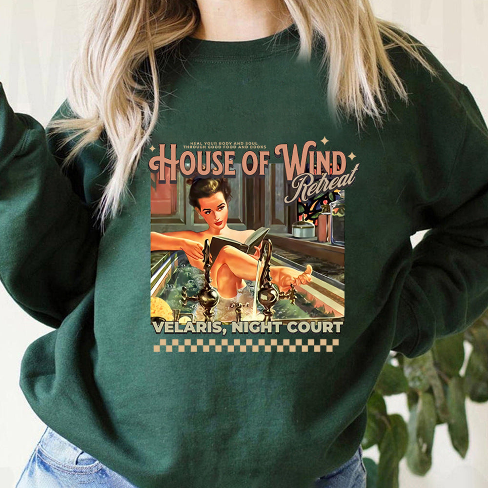Pattern Round Neck Top Casual Bottoming Shirt Sweater
