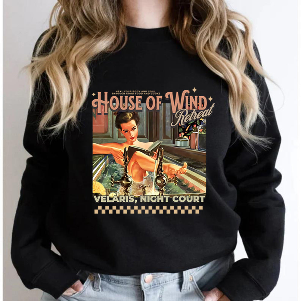 Pattern Round Neck Top Casual Bottoming Shirt Sweater