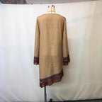 Women's V-Neck Retro Print Long Sleeve With Fringe Detail & Asymmetrical Hem Boho Chic Spring&Summer Dress