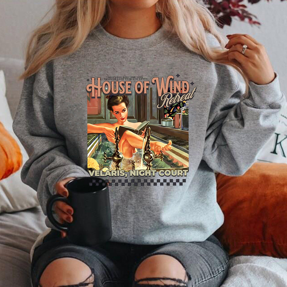 Pattern Round Neck Top Casual Bottoming Shirt Sweater
