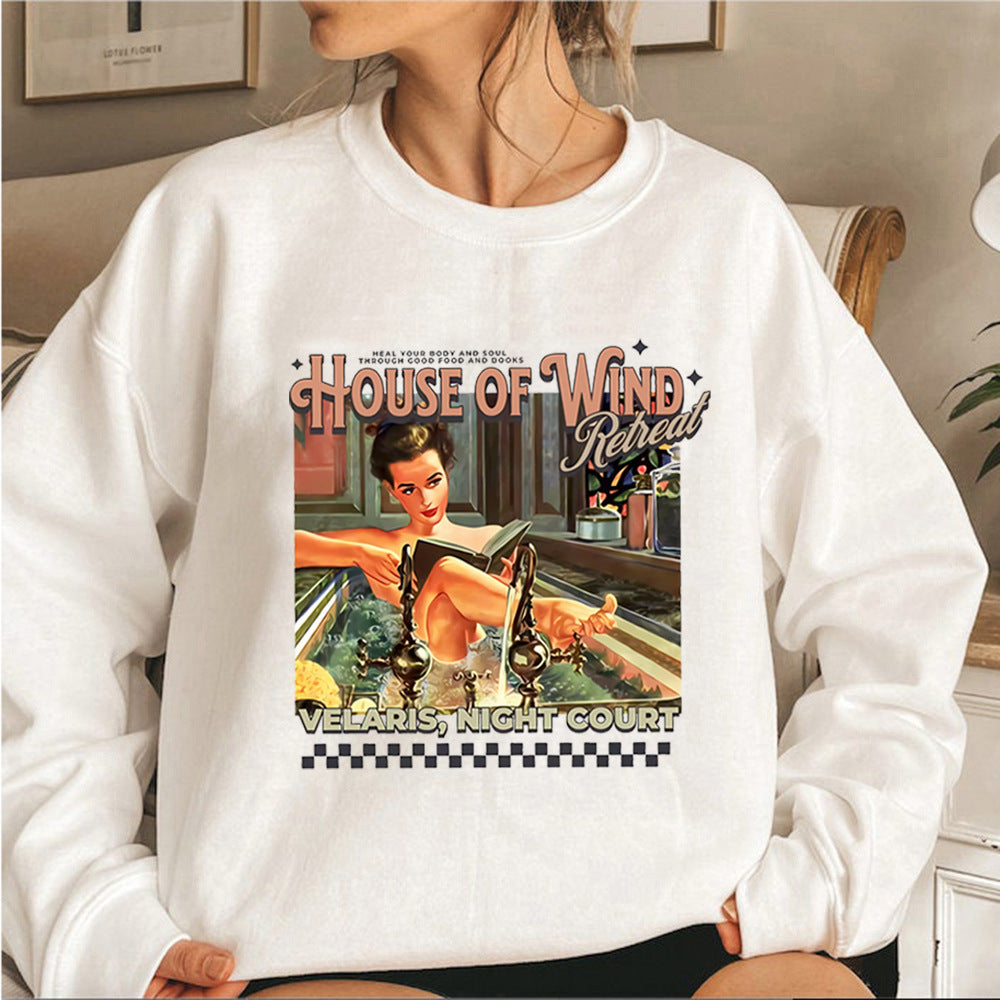 Pattern Round Neck Top Casual Bottoming Shirt Sweater