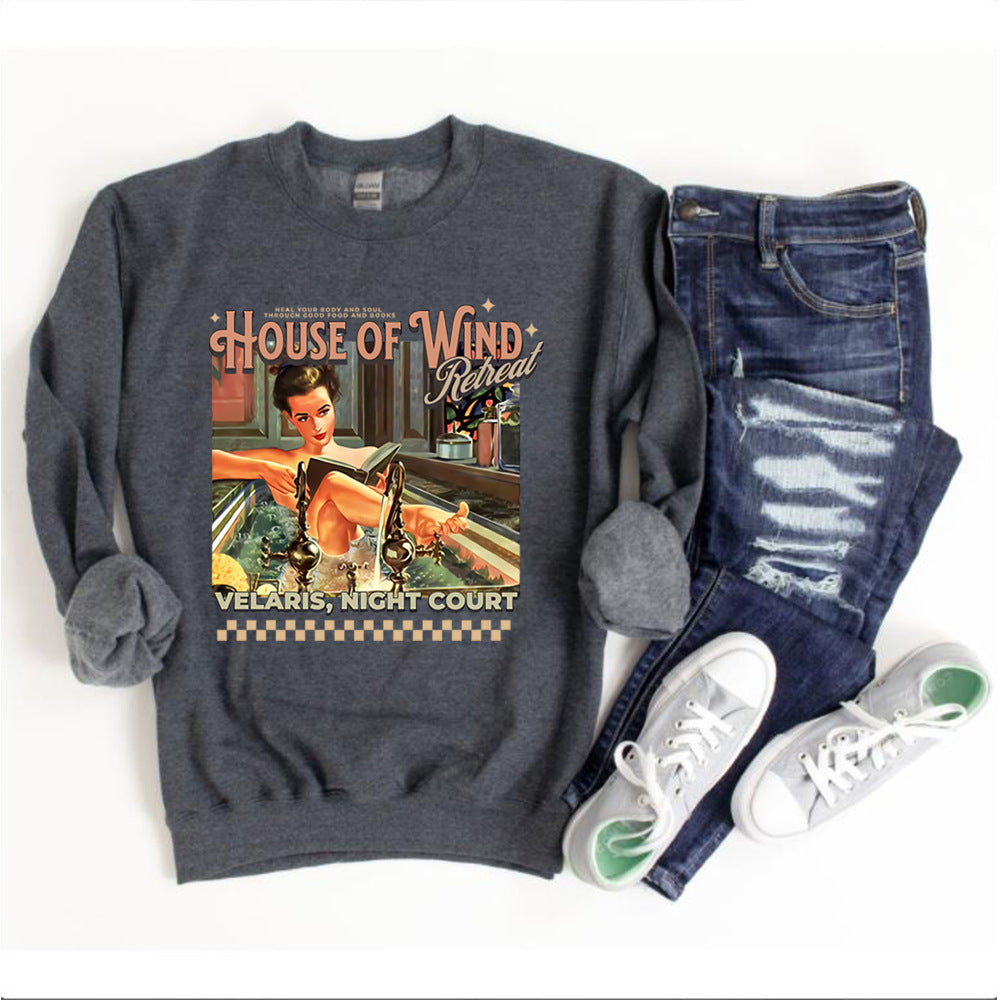 Pattern Round Neck Top Casual Bottoming Shirt Sweater